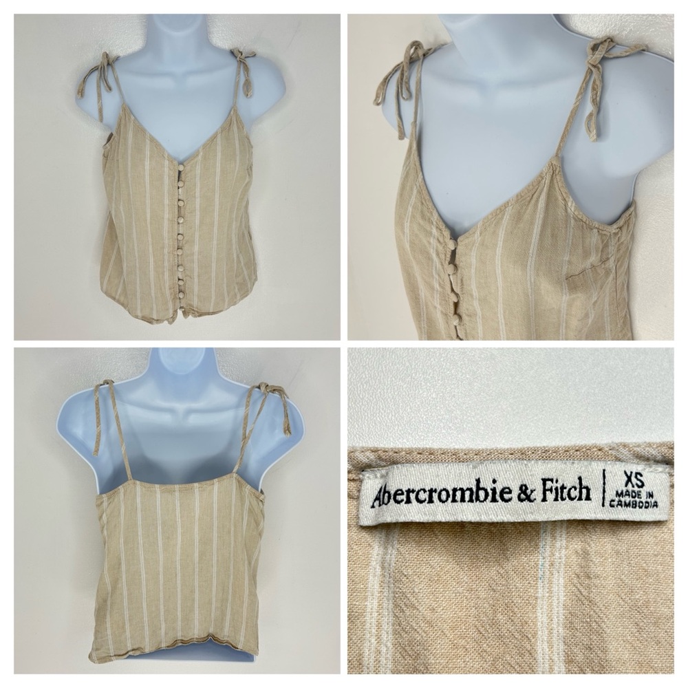 Abercrombie & Fitch Striped‎ Button Front Tank Top Size XS Beachcore Festival